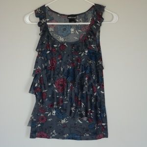 Wet Seal Floral Ruffle Tank